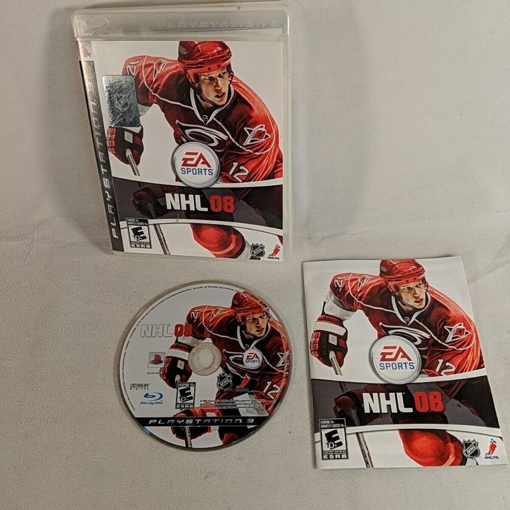 PS3 NHL 08 EA Sports Playstation 3 National Hockey video game case manual 2008